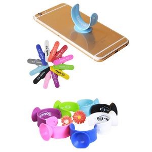 This holder is made from silicone material. It is great to support your mobile phone to be fixed in
