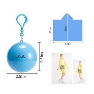Portable Disposable Ball Raincoat With Keychain