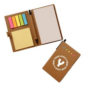 Sticky Memo Pad Jotter With Flags & Pen Set