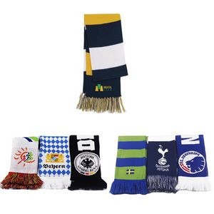 Knitted Scarf/Stadium Knit Scarf Soccer Scarves With Fringe