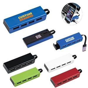 4-Port Traveler Usb Hubs With Phone Stand