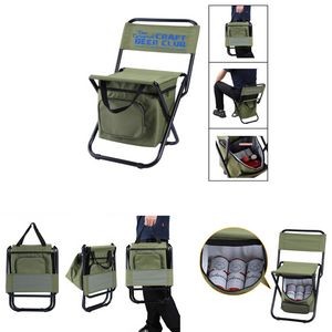 Portable Outdoor Folding Chair With Cooler Bag