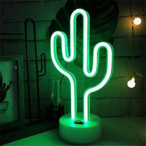 Green Cactus Neon Light Sign