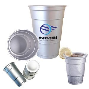 16 Oz. Full Color Reusable Aluminum Cold-Drink Cup
