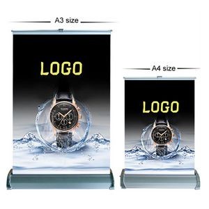 A3 Size Retractable Table Top Roll Up Banner Stands