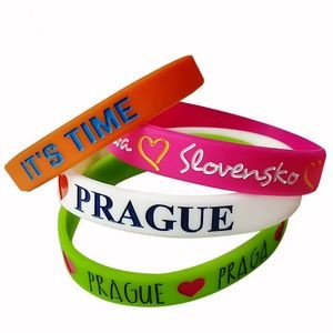 Silicone Wristbands w/ Debossed Color Logo