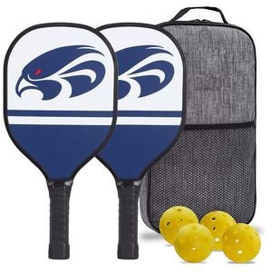 Wooden Pickleball Paddle With Plastic Trim and Ball Ket in Bag