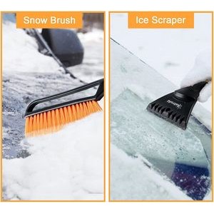Snow Brush & Detachable Ice Scraper w/Ergonomic Foam Grip