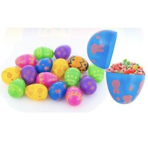 Colorful Egg Printed Plastic Easter Eggs Easter Basket Stuffers Fillers