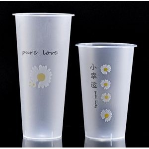 500ML Disposable Plastic Frosted Milk/Tea Cup