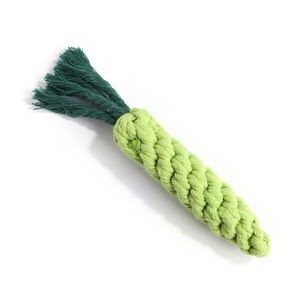Green Carrot Pet Dog Puppy Cat Toy Chew Knot Cotton Knot Carrot Pet Teeth Cleaning Chewing Toy