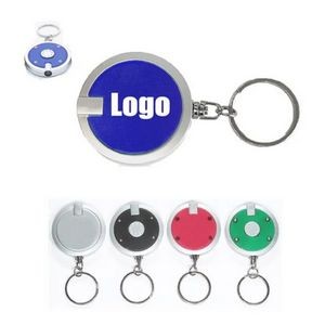 Round shape mini flashlight keychain