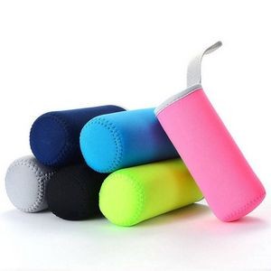 High Quality Customized Logo Neoprene Insulated Water Glass Bottle Sleeve Holder Cover With Strap