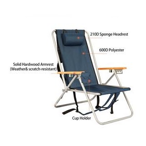 Outdoor Portable Folding Beach Chair Backpack With Storage Bag