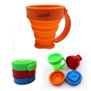 Collapsible Silicone Travel Cup with Handle