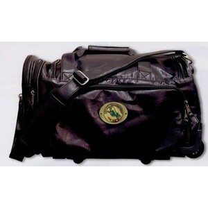 Leatherette Sport Locker Bag on Wheels w/ 2