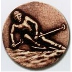 Stock Newport Mint Medal - 1 1/2" (Skiing Female)