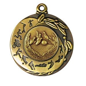 Stock Sport Silhouettes 2" Medal- Bowling