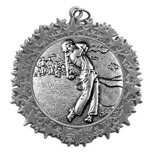 Stock Star Border 2 3/4" Medal- Golf Male