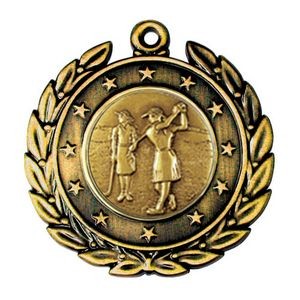 Stock Star Wreath 2' Medal -Golf Female