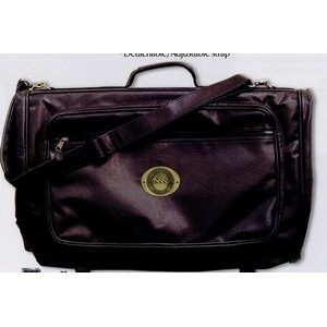 Leatherette Tri-Fold Garment Bag w/ Gussetted Pocket