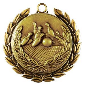 Regency Stock Medal w/ Wreath (Bowling) 2 3/4"