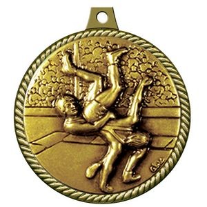 Stock Medal w/ Rope Border (Wrestling) 2 1/4"