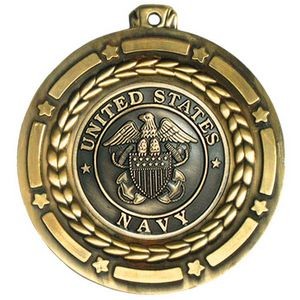 Stock Star Struck Medal w/ US Navy / 3 1/2"