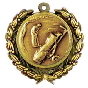 Stock Golf Medal w/ Wreath Edge (1 1/4")