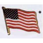 Stock Patriotic American Waving Flag Lapel Pins (24 Hours Service)