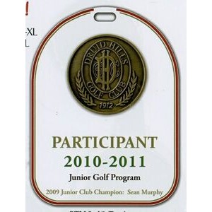 Two Sided Tombstone Printed Plastic Bag Tag 3 3/4