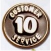 Stock 10 Year Customer Service Lapel Pins