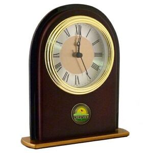 Vertical Mahogany Desk Clock