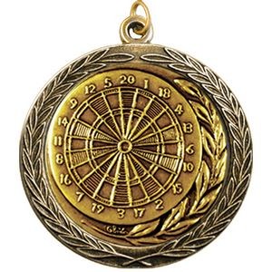 Stock Medal w/ Round Edge & Wreath (Darts) 2 1/2"