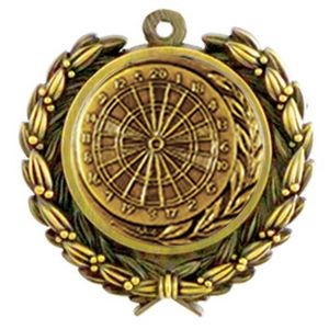 Stock Darts Medal w/ Wreath Edge (1 1/4")