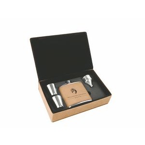 Micro-Suede Gift Set with 6 oz. Flask and 2 shot glasses