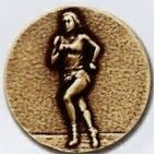 Stock Newport Mint Medal - 1 1/2" (Runner Female)