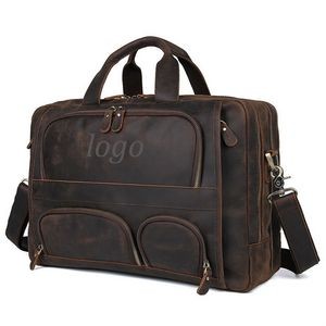 Travel Buffalo Leather Briefcase