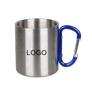 10 Oz. Stainless Steel Camping Mug With Carabiner