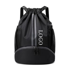Drawstring Ball Backpack with Shoe Compartment