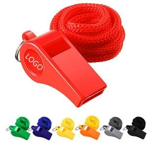 Sports Plastic Whistles with Lanyards