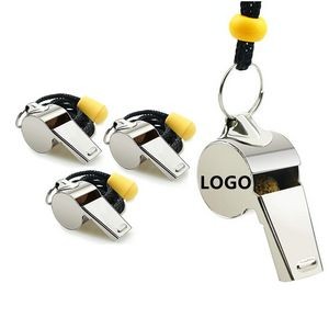 Stainless Steel Sports Whistles with Lanyard