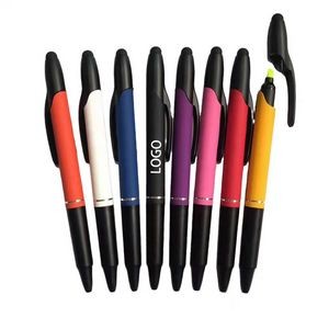 3 in 1 Twist Action Ballpoint Pen With Highlighter