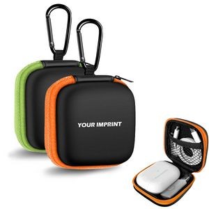 EVA Square Earbuds Storage Case with Carabiner