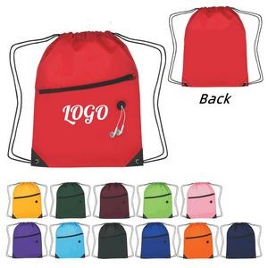 Polyester Drawstring Bag With Headphone Hole