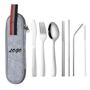 Stainless Steel Flatware Set with Felt Case