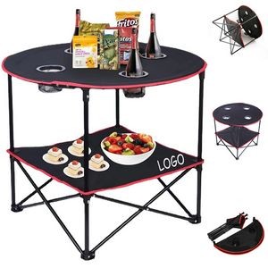 Foldable Camping Table with Cup Holders
