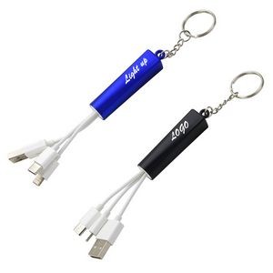 3-in-1 Light-Up Charging Cable Keychain