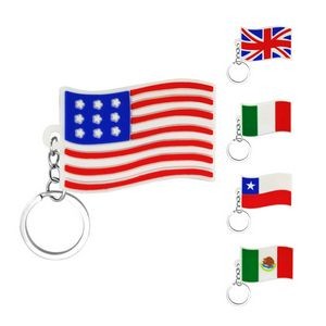Flag Keychain with Key Ring