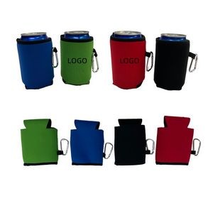 Collapsible Neoprene Can Cooler with Carabiner